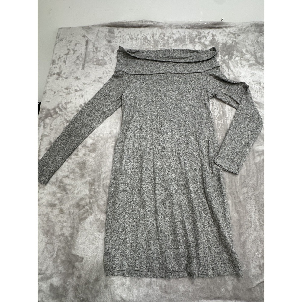 Express Sweater Dress Women's Size Large‎ Gray Fleece Long Sleeve High Shoulder